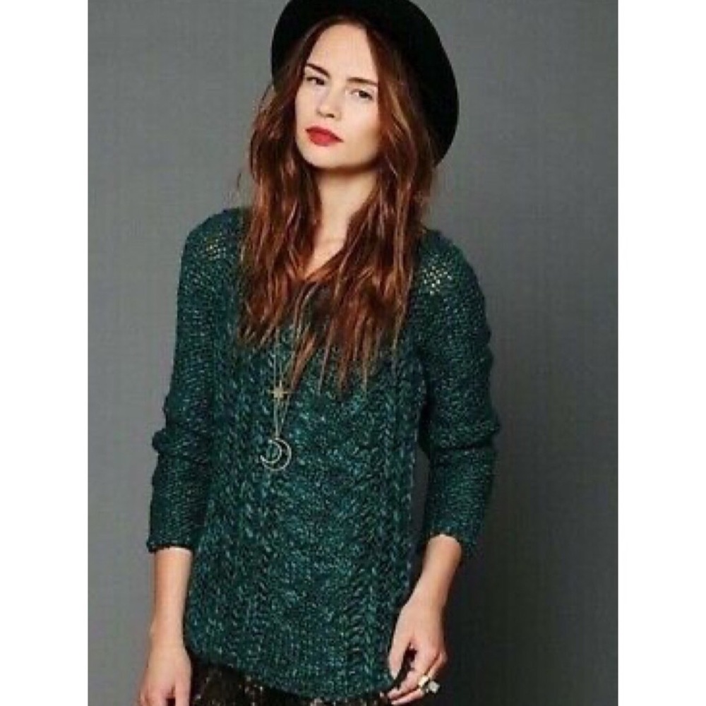 Free People HottieTottie Chunky Knit Sweater Small